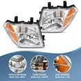 thumbnail image 4 of HOUGEET Headlights Assembly Replacement Fit for 2005-2008 Nissan Frontier Fit for 2005-2007 Nissan Pathfinder, Headlamps w/Chrome Housing Amber Reflector Driver and Passenger Side, 4 of 11
