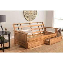 Albany Futon in Barbados Finish, Twill Black Mattress