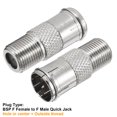 thumbnail image 2 of 2 Pcs Silver Tone BSP F Female to F Male Quick Jack RF Coaxial Adapter Connector, 2 of 6