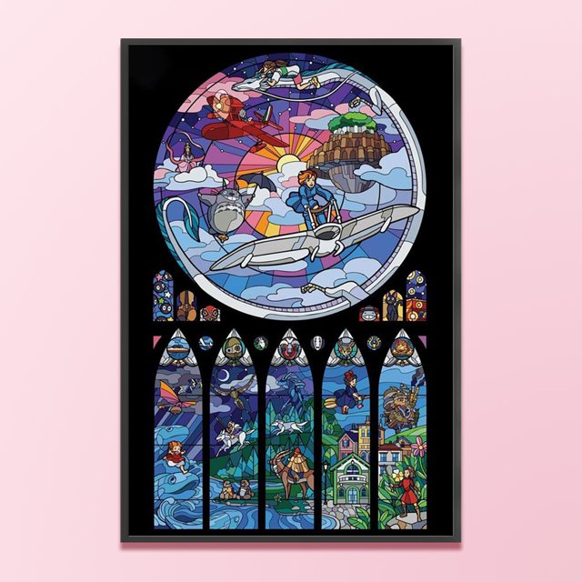 Cuadros Decorativos Bordado completo Hilo de algodón ecológico 11CT Punto de cruz de dibujos animados impresos (ACC-068) Wdftyju embutido en tela