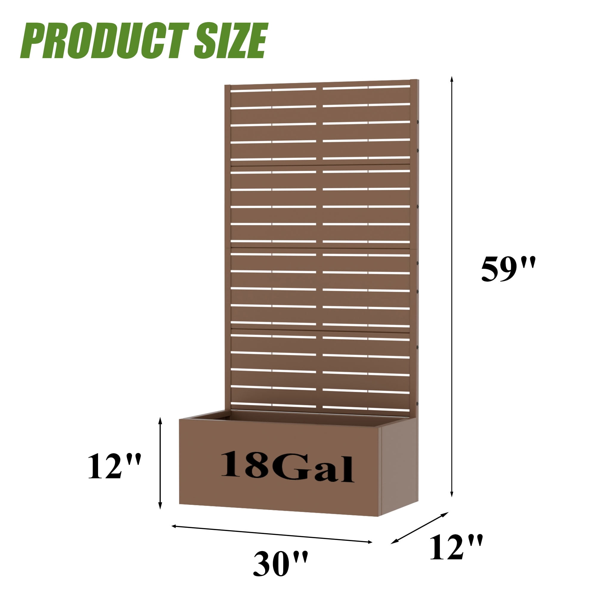 MAYEERTY 4 Panels Outdoor Metal Planter Box, Durable Weather-Resistant Planter, Decorative Metal Flower Box for Patio, Balcony, Garden