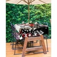 thumbnail image 3 of Fsddascl Black Christmas Outdoor Tablecloth - 52x70 Inch Rectangle Dining Table Cover, Snowman Snowflake Xmas Tree Waterproof Outdoor Table Cloth with Umbrella Hole & Zipper for Picnic/Patio/Party, 3 of 7