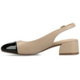 thumbnail image 2 of Journee Womens Sammie Sling Back Cap Toe Block Heel Pumps, Widths Available, 2 of 9