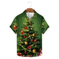 thumbnail image 2 of JURANMO Hoy Oferta Flash Men's Big and Tall Hawaiian Shirts Fashion Christmas Tree Graphic Tees Tops Casual Button Down Short Sleeve Blouse Tropical Vacation Holiday Beach Shirt Green XXXL, 2 of 6