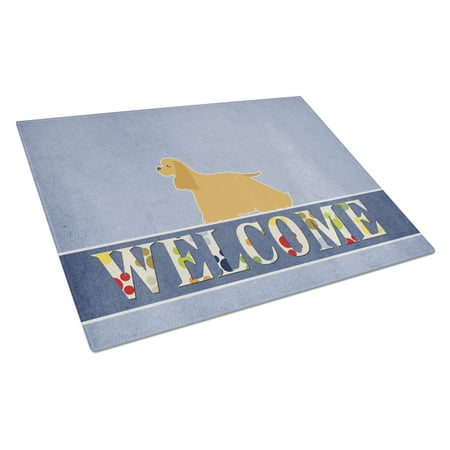 

Caroline s Treasures Cocker Spaniel Welcome Glass Cutting Board Large