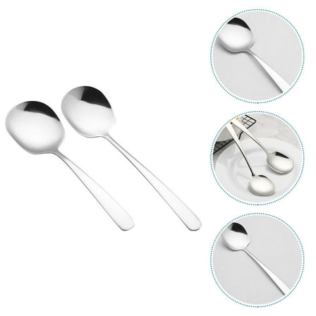 BESTYASH 2Pcs Premium Stainless Steel Serving Spoons Set Large Deep Soup Scoop for Party Serving