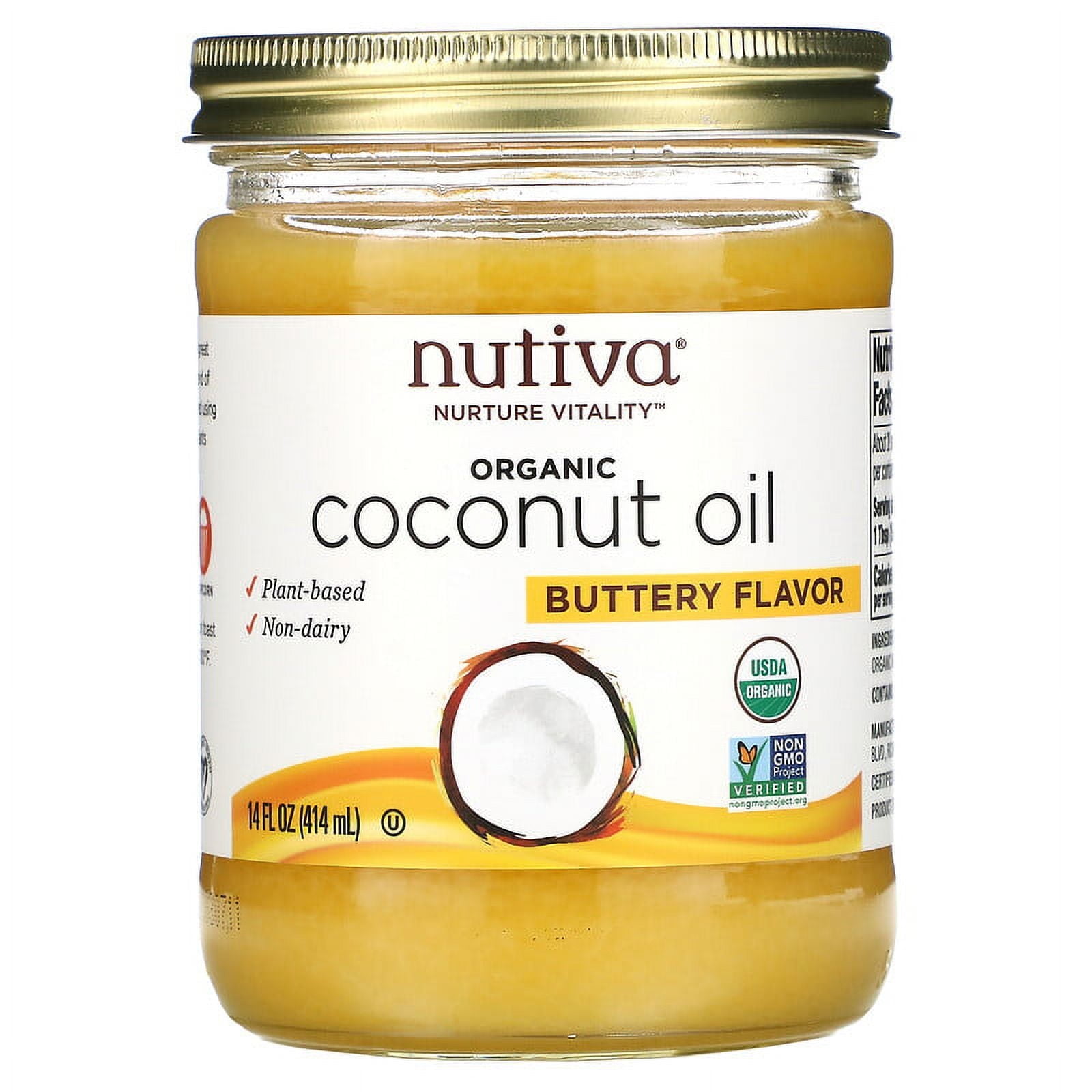 Nutiva, Organic Coconut Oil, Butter Flavor, 14 fl oz (414 ml) (Pack of 2)
