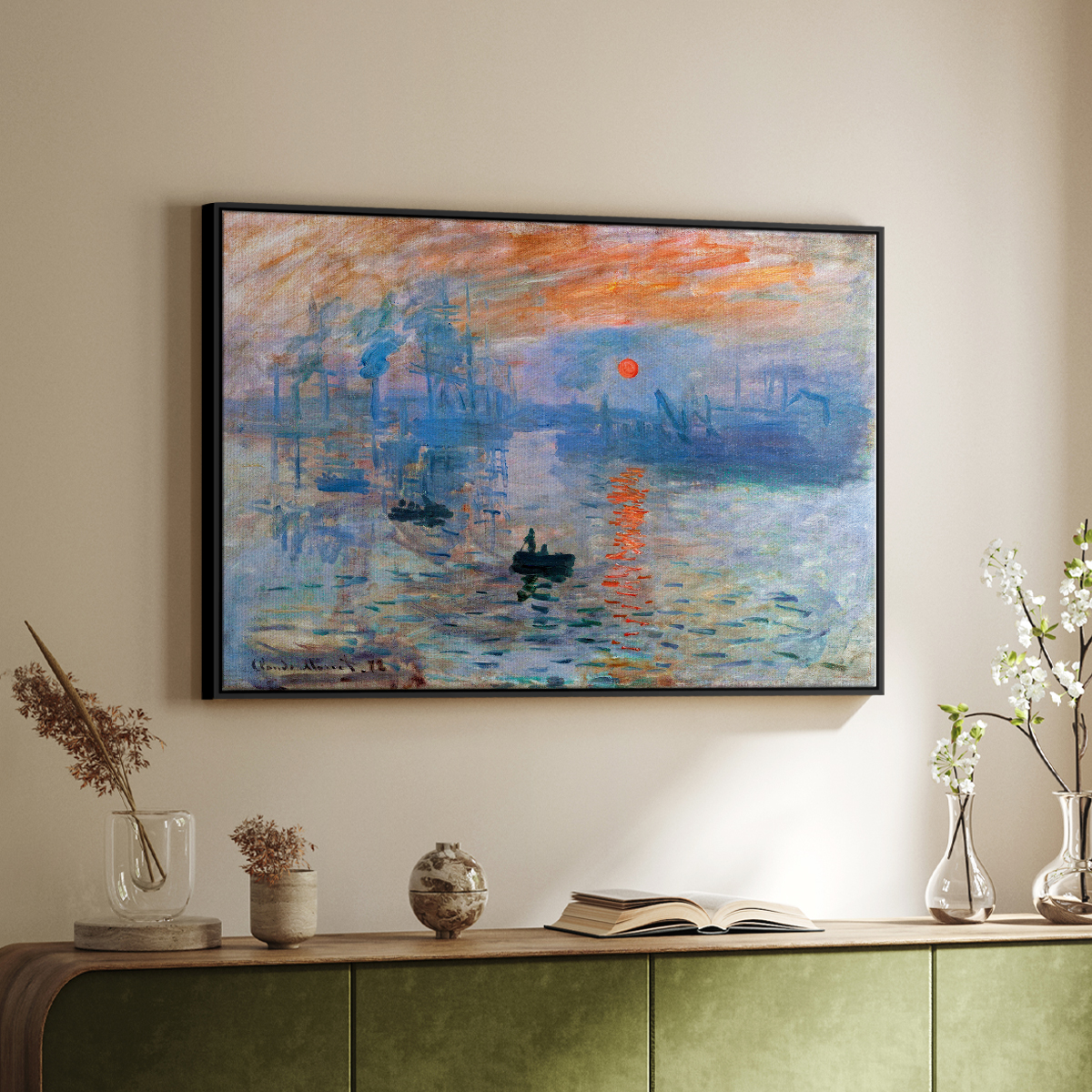 Vintage Landscape-CVIII By Wexford Home Framed in Black Wood Gallery Wrapped Canvas 27 in. x 41 in.
