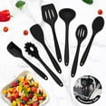 thumbnail image 2 of Walchoice 7-Piece Silicone Cooking Utensils Set, Black Kitchen Utensils, Non-stick Gadgets Tools Include Slotted Turner, Soup Ladle, Pasta Server, 2 of 7