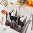 thumbnail image 3 of Forest Elk Kitchen Towels Set of 2, Rustic Nature Tree Retro Deer Silhouette Soft Microfiber Dish Towels, Absorbent Quick-Dry Washable Dishcloths for Kitchen Cleaning, Drying Dishes, 18x28 Inches, 3 of 9