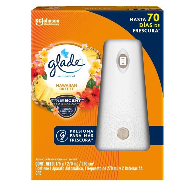 Aromatizante ambiental Glade aparato automático + hawaiian breeze 270 ml
