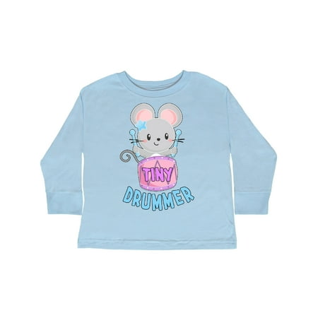 

Inktastic Tiny Drummer Cute Mouse with Pink Drum Gift Toddler Boy or Toddler Girl Long Sleeve T-Shirt