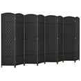 thumbnail image 1 of Costway 8-Panel Room Divider 6 FT Tall Folding Privacy Screen with Solid Wood Frame Black, 1 of 9
