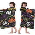 thumbnail image 4 of Happy Halloween Pattern Hooded Bath Towel，60"x35" for Ages 3 To 12 Kids, Quick Dry Lightweight Soft Microfiber Hood Beach Towel Cover Up for Kids, 4 of 7