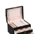 thumbnail image 3 of tredstone 3 Layer Jewelry Box Removable Dividers Case 36 Ear Studs Waterproof Black, 3 of 8
