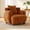 Caramel, variant on Noble House Arlais 38" Nordic Style Lazy Club Chair, Upholstered Chenille Bucket Accent Sofa with Pillows, White