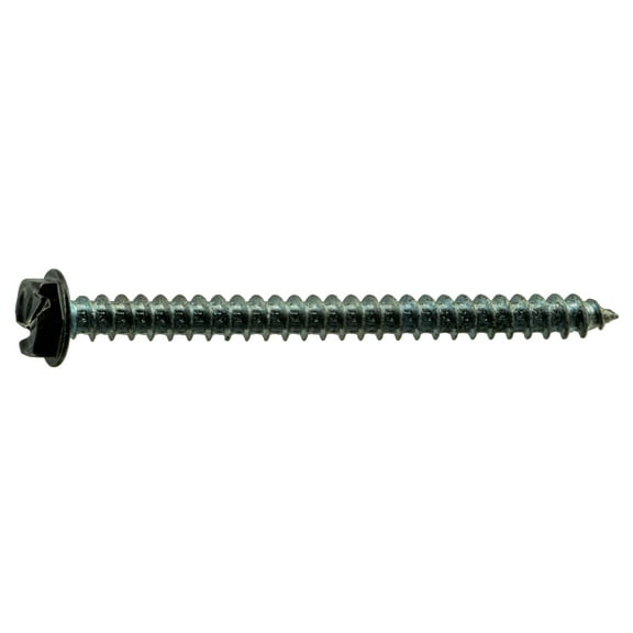 #10 x 2-1/2" Black Slotted Hex Head Sheet Metal Screws (12 pcs.)