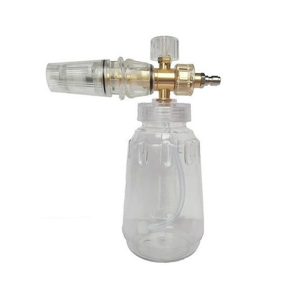 Washer Foam Cannon For Pressure Washer, Car Foam Blaster Adjustable Snow Foam Lance With 1/4'' Quick Connector And 1L Bottle, Transparent