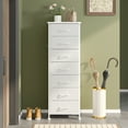 thumbnail image 5 of Fairy White Tall Dresser with 7 Fabric Drawers, Bedroom Storage Organizer for Closet, Entryway, Hallway, 5 of 6