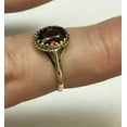 thumbnail image 2 of 3Ct Oval Cut Simulated Red Garnet Women's Engagement Gift Ring 14K Yellow Gold Plated, 2 of 4