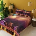 thumbnail image 3 of Ambesonne Colorful Fitted & Top Sheet Set with Shams, River Mars with Nebula, Multicolor, 3 of 5