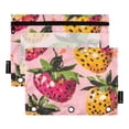 thumbnail image 2 of Ckdifva Pink Orange Strawberry Pencil Pouch 3 Ring Zipper Pencil Case Binder Pockets Clear Top Cosmetic Bag 2 Pack, 2 of 6