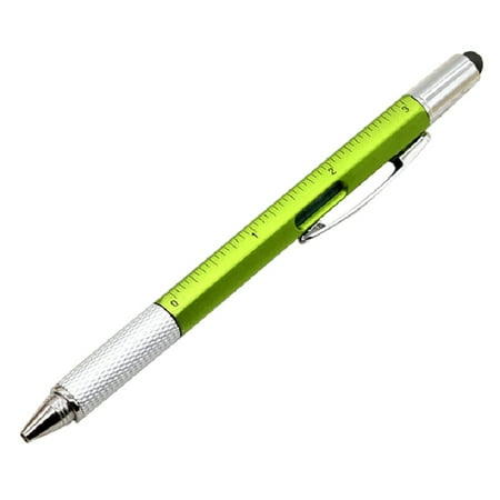 

6 In 1 Multitool Tool Pen Slotted Screwdriver Phillips Screwdriver Touch Head Ballpoint Pen Scale Level For Men Dad Father Husband Gifts Green Blue Refill