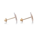 thumbnail image 4 of Aretes de oro 14k GIALLO Broquel GIALLO COLLECTION Latido de corazón de oro amarillo con madre perla, 4 of 5