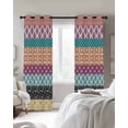 thumbnail image 3 of Boho Blackout Curtains 54 Inches Long for Bedroom,Colorful Striped Ethnic Geometric Modern Abstract Art Thermal Insulated Room Darkening Black Out Window Curtain Panels Grommet Drapes for Living Room, 3 of 8