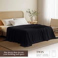 thumbnail image 4 of Utopia Bedding Flat Sheets - Pack of 6 - Soft Brushed Microfiber Fabric - Shrinkage & Fade Resistant - Easy Care Twin, Black, 4 of 6