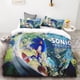 thumbnail image 2 of 1 funda de edredón con dibujos animados de la serie Sonic, impresión digital en 3D, 2 fundas de almohada, suave y cómoda, 100 % poliéster, juego de cama para regalo, 2 of 5