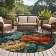 thumbnail image 4 of Round Rug 7Ft Washable Non-Slip, Vintage Floral Circle Area Rugs for Living Room Bedroom, Boho Red White Floral Leaves Country Vintage Indoor Floor Mats Carpet Runner for Home Decor Aesthetic, 4 of 8