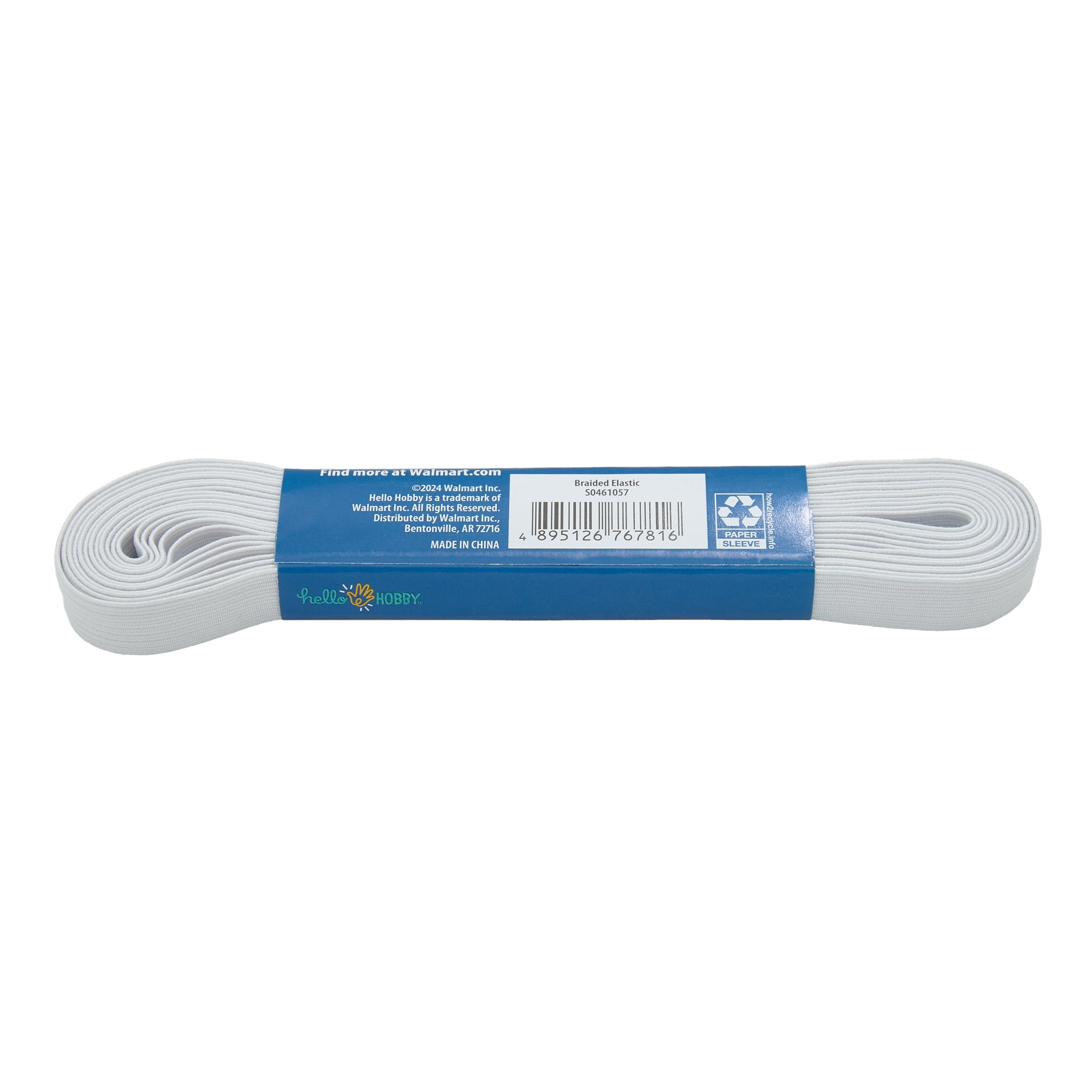 (3 pack) Hello Hobby 1/2-Inch White Sewing & Craft Braid Elastic 4.5-Yard