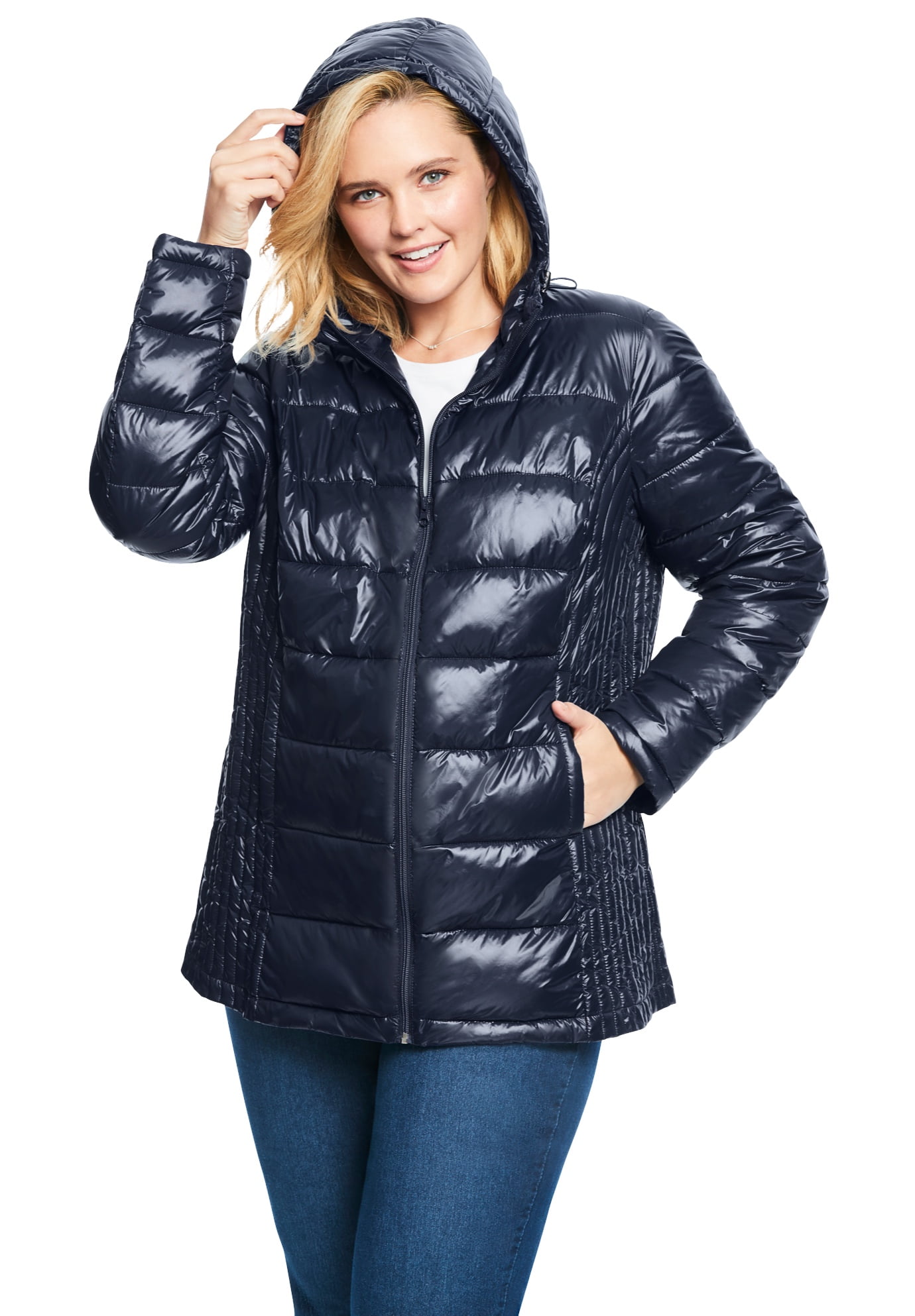 plus size packable puffer jacket