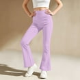 thumbnail image 5 of ZBSOKO Girls Yoga Pants High Waisted Stretch Full Length Flare Leggings Solid Color Pull On Athletic Trousers 3-15Y Workout Fashion Pant, 5 of 6