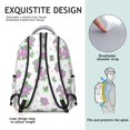 thumbnail image 5 of Pioneer Flower Floral Print Pattern Backpack for School, Cute School Bag with Adjustable Shoulder Straps and Padded Back, 15.3"x11"x7.1", 5 of 5