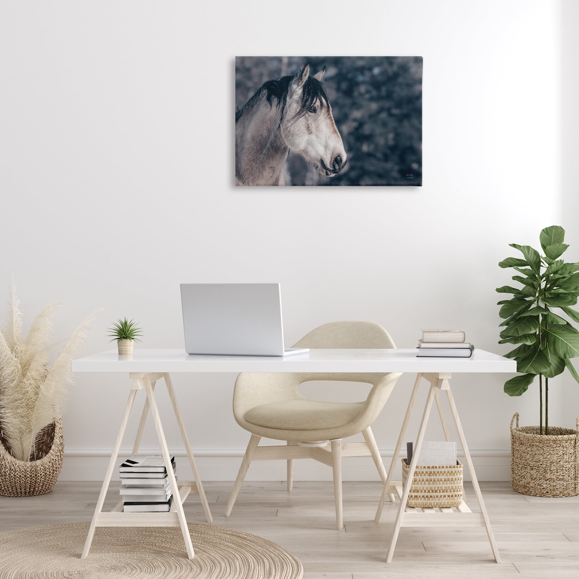 Stupell Industries Intense Gaze Stallion Animals & Insects Photography Gallery Wrapped Canvas Art Print Wall Art, 30 x 20