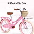thumbnail image 2 of Couleurs Multiples, Vélo pour Filles avec Panier pour Enfants de 7 à 10 Ans, Roue de 20 Pouces, Roues Stabilisatrices Non Incluses, 2 of 7