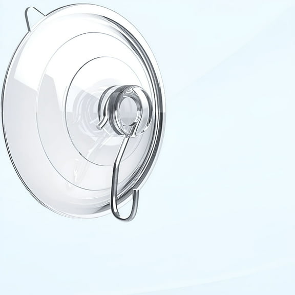 ACDANC Suction Cup Hooks,2.5 Inches Clear PVC Suction Cups with Metal Hooks 7 LB Heavy Duty Removable Large Suction Cups for Kitchen Bathroom Shower Wall Window Glass Door - 8 Packs