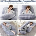 thumbnail image 2 of Pregnancy Velvet Pillow Maternity Belly Contoured Body J Shape Extra Large Grey byTopchances, Pink & Grey, 2 of 8