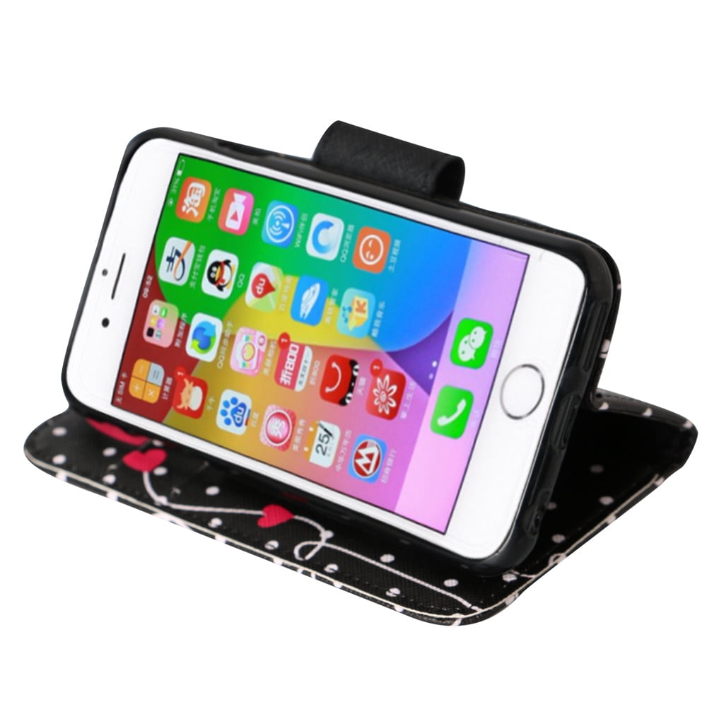 Vegan Leather Folio Phone Stand Case With Magnetic Closure For iPhone 6 or 6s