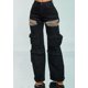 thumbnail image 2 of Vaqueros ajustados sexy de Unybwonn para mujer, con recorte de perlas desgastadas, deslumbrantes, pantalones cargo elásticos con múltiples bolsillos, 2 of 7