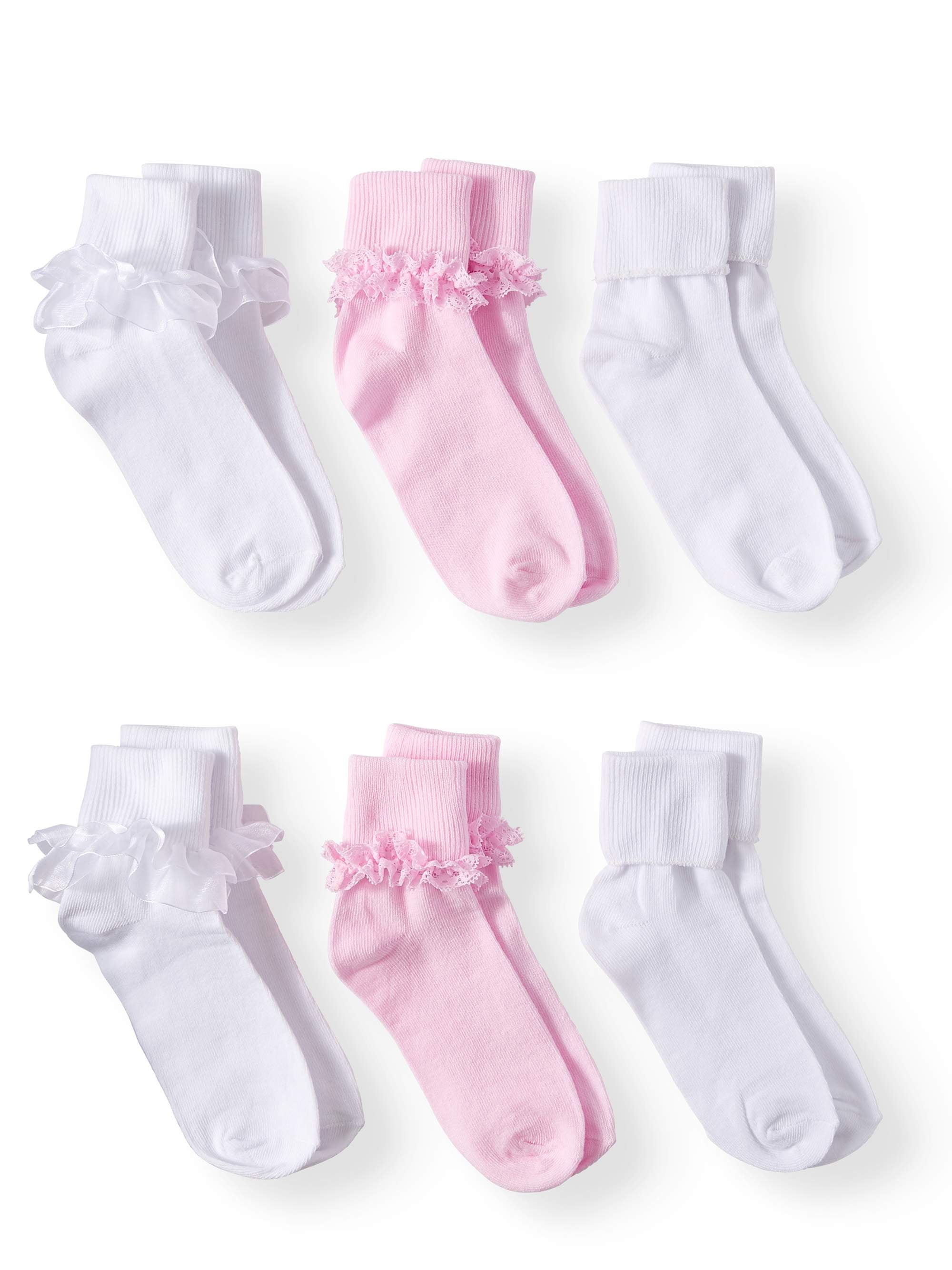 Wonder Nation Girls' no show socks M or L 10 pk girls' size S multi-colors