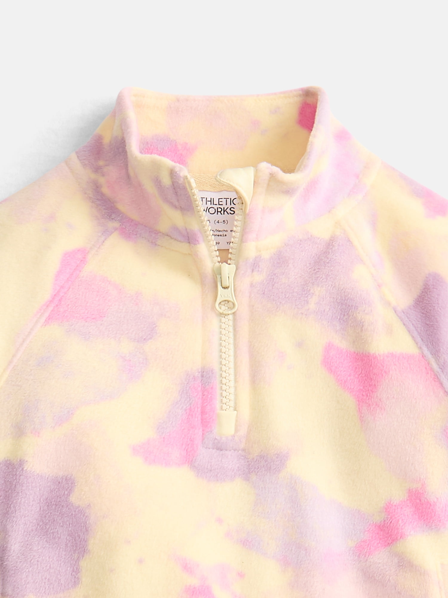 Athletic Works Girl's Microfleece Half Zip Pullover Sweatshirt, Sizes 4-18