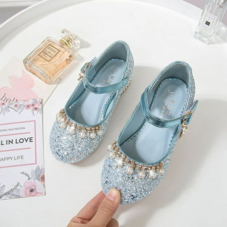 

Girls‘ high heels sequined Spring and Autumn new children‘s shoes shoes baby single shoes ice snow Elsa performance shoes