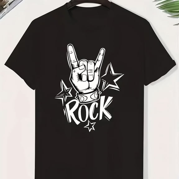 Fashionable ROCK Print Boys Girls T-Shirt, T-Shirt for Kids Youth, 180gsm, 100% Cotton