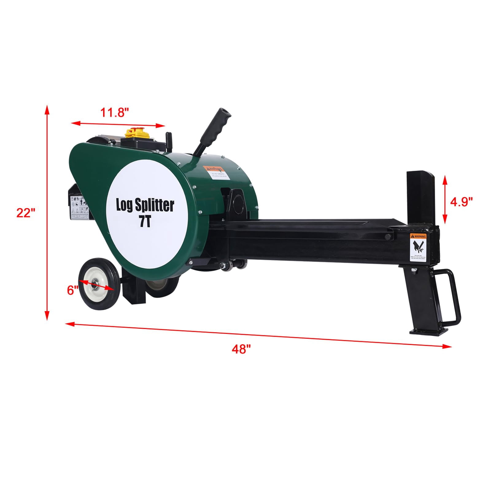 7Electric Log Splitter, Double Flywheel Log Splitter, 110V 60HZ16ASplitter With Mobile