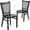 Natural Wood Seat/Black Metal Frame, variant on Flash Furniture 2 Pk. HERCULES Series Black Vertical Back Metal Restaurant Chair - Mahogany Wood Seat