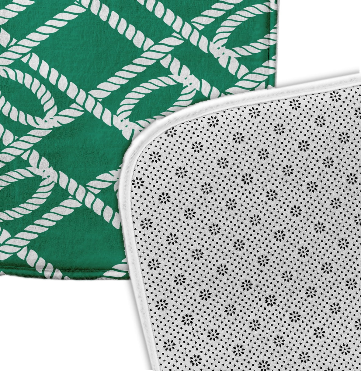 Simply Daisy 34" x 21" Plush Microfiber Green Know the Ropes Bath Mat