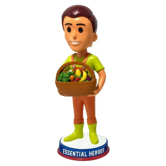Farmer Field Worker Essential Heroes Bobblehead Male Light Skin Tone
